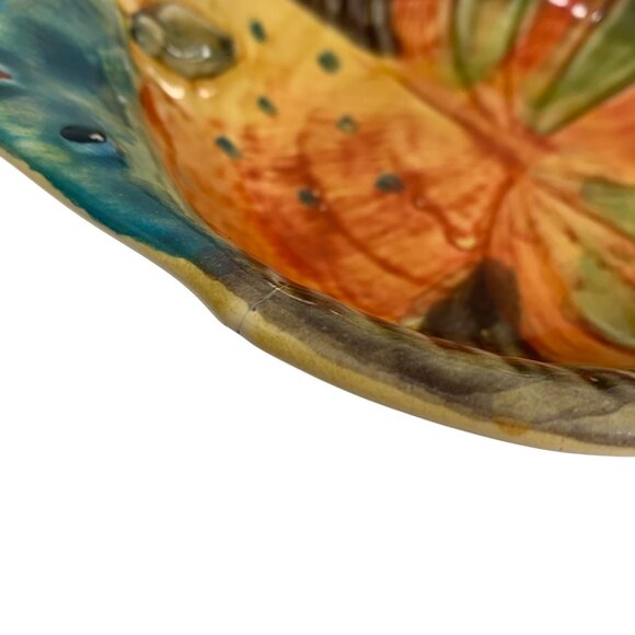 Italica Ars Pottery Hand-Painted Fish-Shaped Bowl 6" Made In Italy - Picture 9 of 9